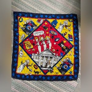 Mike Luckovich 100% Silk Scarf 34x34” 1993